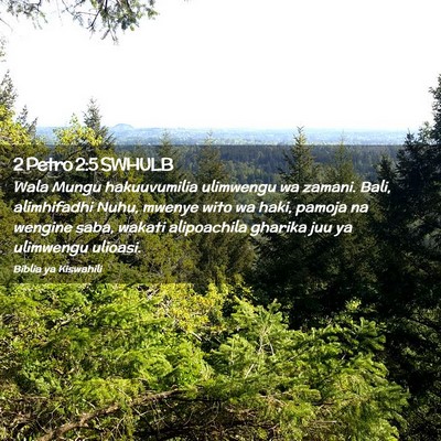 Picture 02 - 2 Petro 2:5 SWHULB - Wala Mungu hakuuvumilia ulimwengu wa zamani. - Bible Verse Picture