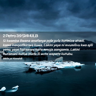 Picture 02 - 2 Petro 3:9 SWHULB - Si kwamba Bwana anafanya pole pole kutimiza - Bible Verse Picture