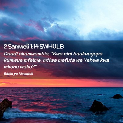 Picture 02 - 2 Samweli 1:14 SWHULB - Daudi akamwambia, “Kwa nini haukuogopa kumwua - Bible Verse Picture