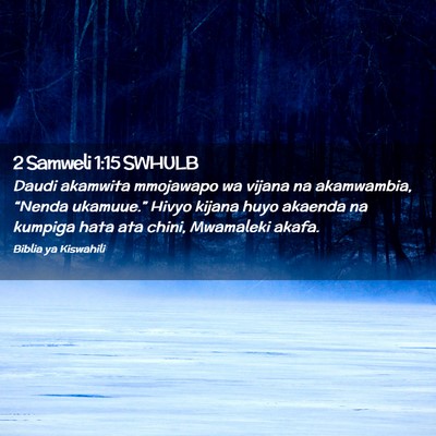 Picture 02 - 2 Samweli 1:15 SWHULB - Daudi akamwita mmojawapo wa vijana na akamwambia, - Bible Verse Picture
