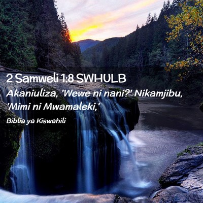 Picture 02 - 2 Samweli 1:8 SWHULB - Akaniuliza, 'Wewe ni nani?' Nikamjibu, 'Mimi ni - Bible Verse Picture