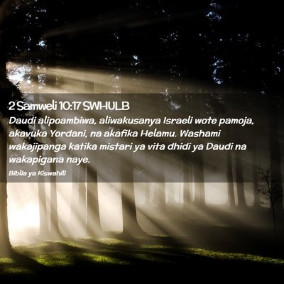 Picture 02 - 2 Samweli 10:17 SWHULB - Daudi alipoambiwa, aliwakusanya Israeli wote - Bible Verse Picture