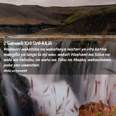 Picture 02 - 2 Samweli 10:8 SWHULB - Waamoni wakatoka na wakafanya mistari ya vita - Bible Verse Picture