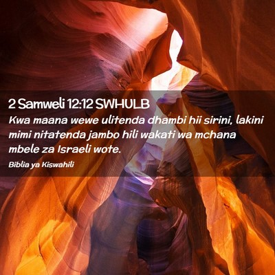 Picture 02 - 2 Samweli 12:12 SWHULB - Kwa maana wewe ulitenda dhambi hii sirini, lakini - Bible Verse Picture