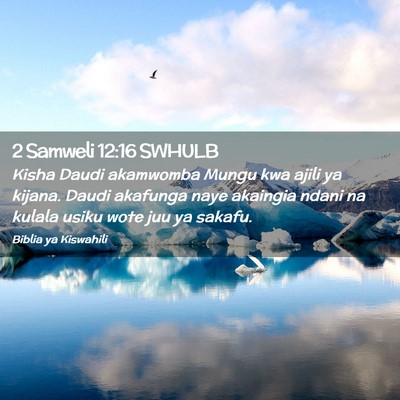 Picture 02 - 2 Samweli 12:16 SWHULB - Kisha Daudi akamwomba Mungu kwa ajili ya kijana. - Bible Verse Picture