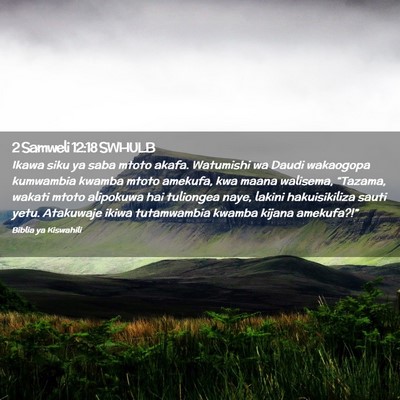 Picture 02 - 2 Samweli 12:18 SWHULB - Ikawa siku ya saba mtoto akafa. Watumishi wa - Bible Verse Picture