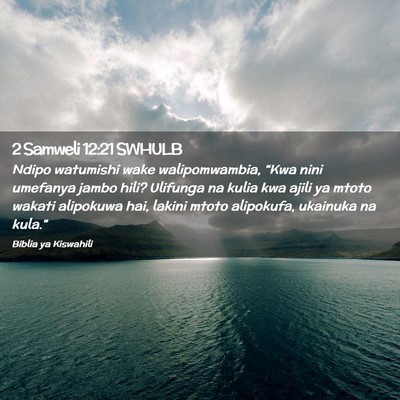 Picture 02 - 2 Samweli 12:21 SWHULB - Ndipo watumishi wake walipomwambia, “Kwa nini - Bible Verse Picture