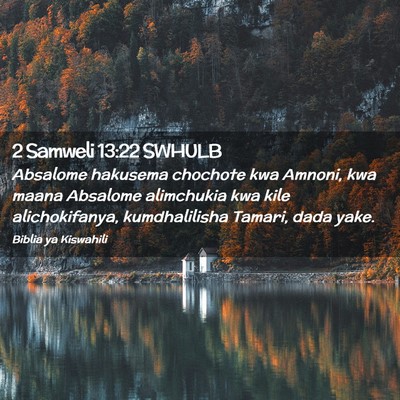 Picture 02 - 2 Samweli 13:22 SWHULB - Absalome hakusema chochote kwa Amnoni, kwa maana - Bible Verse Picture