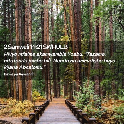 Picture 02 - 2 Samweli 14:21 SWHULB - Hivyo mfalme akamwambia Yoabu, “Tazama, - Bible Verse Picture