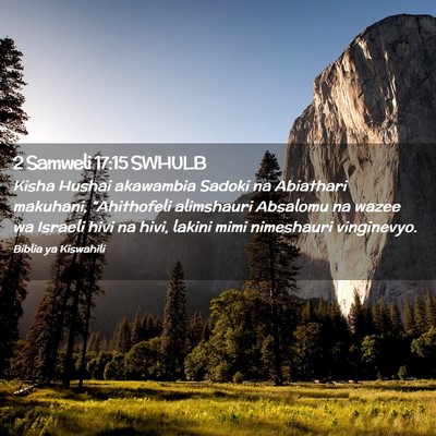 Picture 02 - 2 Samweli 17:15 SWHULB - Kisha Hushai akawambia Sadoki na Abiathari - Bible Verse Picture