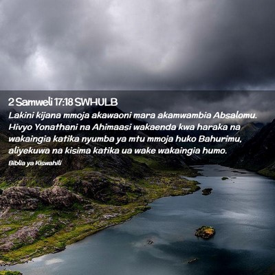 Picture 02 - 2 Samweli 17:18 SWHULB - Lakini kijana mmoja akawaoni mara akamwambia - Bible Verse Picture