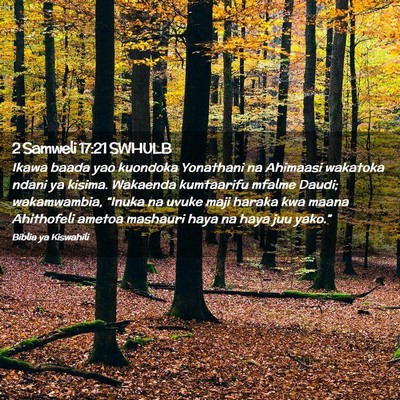 Picture 02 - 2 Samweli 17:21 SWHULB - Ikawa baada yao kuondoka Yonathani na Ahimaasi - Bible Verse Picture