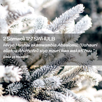 Picture 02 - 2 Samweli 17:7 SWHULB - Hivyo Hushai akamwambia Absalomu, “Ushauri - Bible Verse Picture