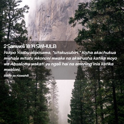 Picture 02 - 2 Samweli 18:14 SWHULB - Ndipo Yoabu aliposema, “sitakusubiri.” Kisha - Bible Verse Picture