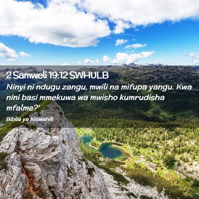 Picture 02 - 2 Samweli 19:12 SWHULB - Ninyi ni ndugu zangu, mwili na mifupa yangu. Kwa - Bible Verse Picture