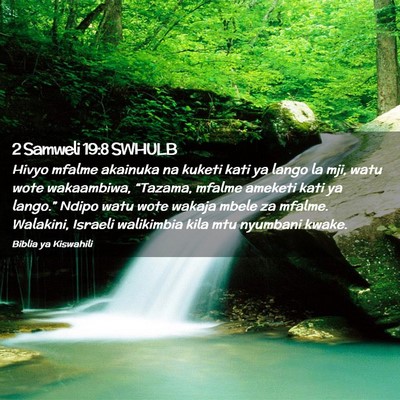 Picture 02 - 2 Samweli 19:8 SWHULB - Hivyo mfalme akainuka na kuketi kati ya lango la - Bible Verse Picture
