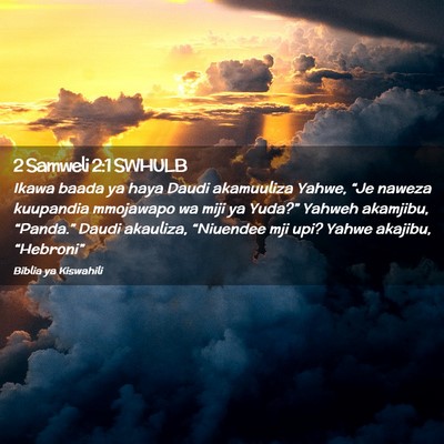 Picture 02 - 2 Samweli 2:1 SWHULB - Ikawa baada ya haya Daudi akamuuliza Yahwe, “Je - Bible Verse Picture