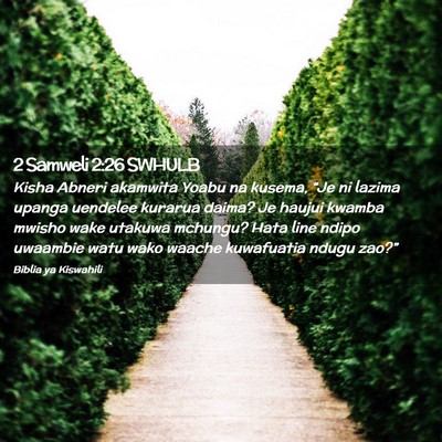 Picture 02 - 2 Samweli 2:26 SWHULB - Kisha Abneri akamwita Yoabu na kusema, “Je ni - Bible Verse Picture