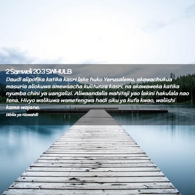 Picture 02 - 2 Samweli 20:3 SWHULB - Daudi alipofika katika kasri lake huko - Bible Verse Picture