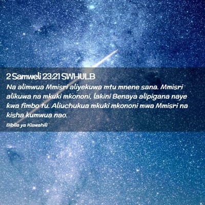 Picture 02 - 2 Samweli 23:21 SWHULB - Na alimwua Mmisri aliyekuwa mtu mnene sana. - Bible Verse Picture