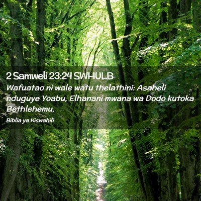 Picture 02 - 2 Samweli 23:24 SWHULB - Wafuatao ni wale watu thelathini: Asaheli nduguye - Bible Verse Picture