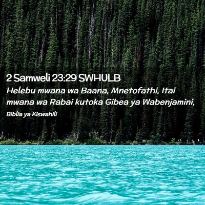 Picture 02 - 2 Samweli 23:29 SWHULB - Helebu mwana wa Baana, Mnetofathi, Itai mwana wa - Bible Verse Picture