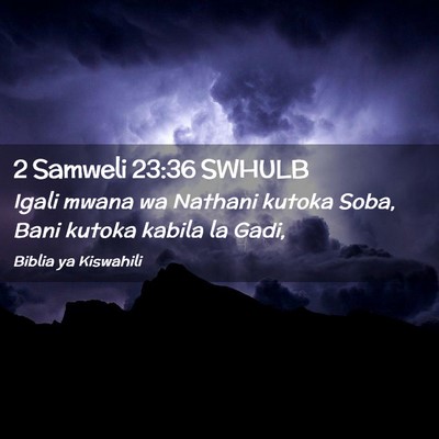 Picture 02 - 2 Samweli 23:36 SWHULB - Igali mwana wa Nathani kutoka Soba, Bani kutoka - Bible Verse Picture