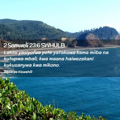 Picture 02 - 2 Samweli 23:6 SWHULB - Lakini yasiyofaa yote yatakuwa kama miiba na - Bible Verse Picture