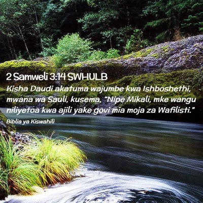 Picture 02 - 2 Samweli 3:14 SWHULB - Kisha Daudi akatuma wajumbe kwa Ishboshethi, - Bible Verse Picture