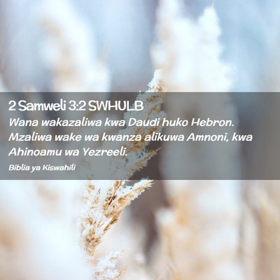 Picture 02 - 2 Samweli 3:2 SWHULB - Wana wakazaliwa kwa Daudi huko Hebron. Mzaliwa - Bible Verse Picture