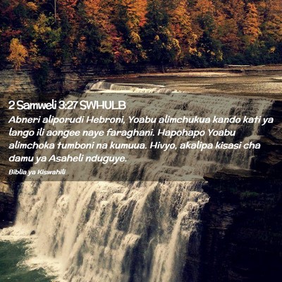 Picture 02 - 2 Samweli 3:27 SWHULB - Abneri aliporudi Hebroni, Yoabu alimchukua kando - Bible Verse Picture