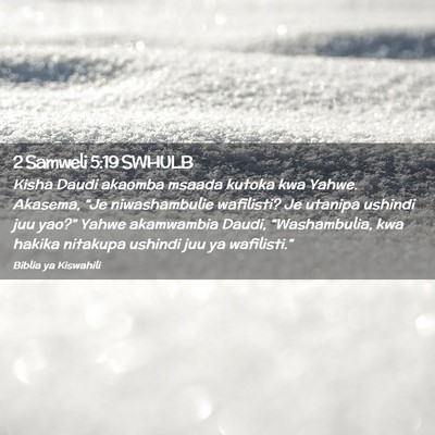 Picture 02 - 2 Samweli 5:19 SWHULB - Kisha Daudi akaomba msaada kutoka kwa Yahwe. - Bible Verse Picture
