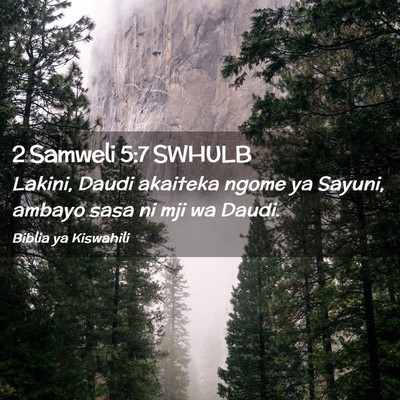 Picture 02 - 2 Samweli 5:7 SWHULB - Lakini, Daudi akaiteka ngome ya Sayuni, ambayo - Bible Verse Picture