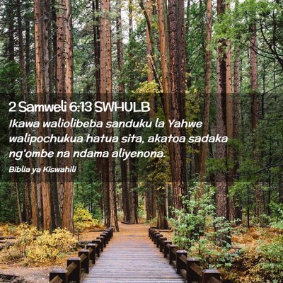 Picture 02 - 2 Samweli 6:13 SWHULB - Ikawa waliolibeba sanduku la Yahwe walipochukua - Bible Verse Picture