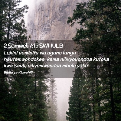 Picture 02 - 2 Samweli 7:15 SWHULB - Lakini uaminifu wa agano langu hautamwondokea, - Bible Verse Picture