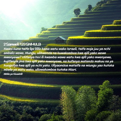 Picture 02 - 2 Samweli 7:23 SWHULB - Kwani kuna taifa lipi lililo kama watu wako - Bible Verse Picture