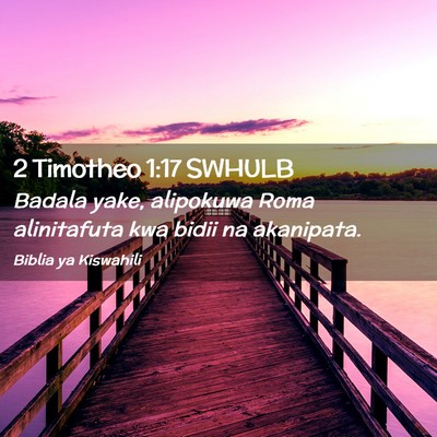 Picture 02 - 2 Timotheo 1:17 SWHULB - Badala yake, alipokuwa Roma alinitafuta kwa bidii - Bible Verse Picture