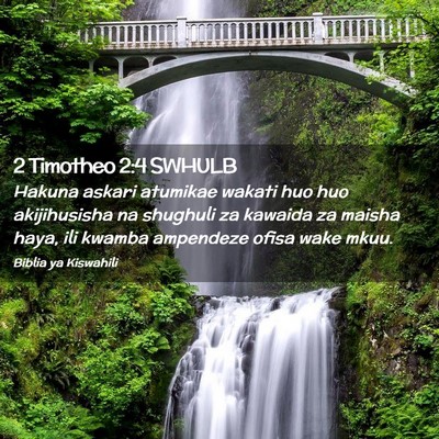 Picture 02 - 2 Timotheo 2:4 SWHULB - Hakuna askari atumikae wakati huo huo - Bible Verse Picture