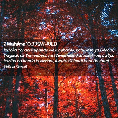 Picture 02 - 2 Wafalme 10:33 SWHULB - kutoka Yordani upande wa mashariki, nchi yote ya - Bible Verse Picture