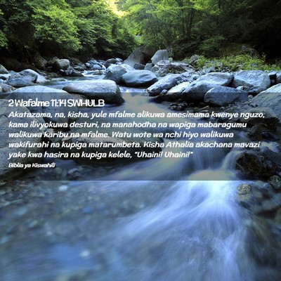 Picture 02 - 2 Wafalme 11:14 SWHULB - Akatazama, na, kisha, yule mfalme alikuwa - Bible Verse Picture
