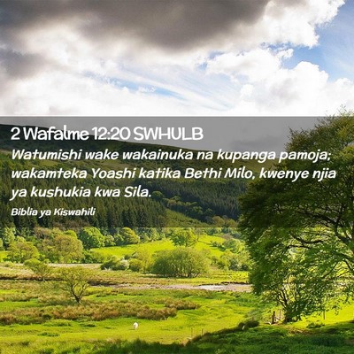 Picture 02 - 2 Wafalme 12:20 SWHULB - Watumishi wake wakainuka na kupanga pamoja; - Bible Verse Picture