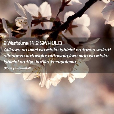 Picture 02 - 2 Wafalme 14:2 SWHULB - Alikuwa na umri wa miaka ishirini na tanao wakati - Bible Verse Picture