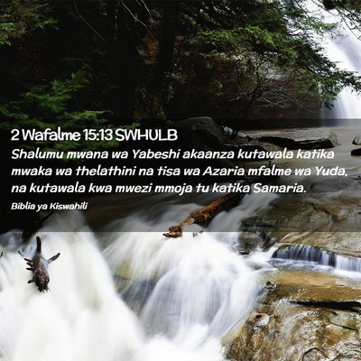 Picture 02 - 2 Wafalme 15:13 SWHULB - Shalumu mwana wa Yabeshi akaanza kutawala katika - Bible Verse Picture