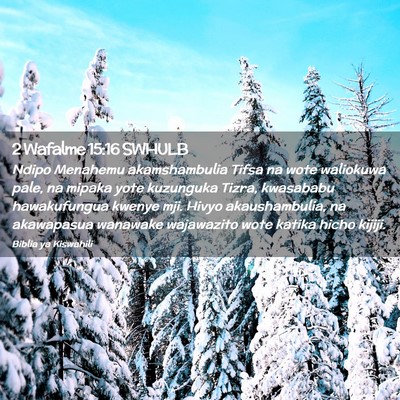 Picture 02 - 2 Wafalme 15:16 SWHULB - Ndipo Menahemu akamshambulia Tifsa na wote - Bible Verse Picture