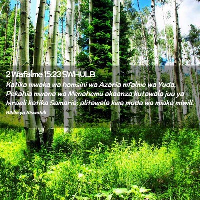 Picture 02 - 2 Wafalme 15:23 SWHULB - Katika mwaka wa hamsini wa Azaria mfalme wa Yuda, - Bible Verse Picture