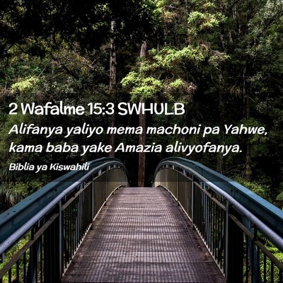 Picture 02 - 2 Wafalme 15:3 SWHULB - Alifanya yaliyo mema machoni pa Yahwe, kama baba - Bible Verse Picture