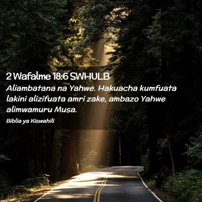 Picture 02 - 2 Wafalme 18:6 SWHULB - Aliambatana na Yahwe. Hakuacha kumfuata lakini - Bible Verse Picture