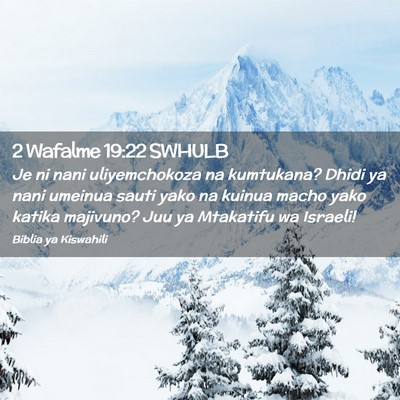 Picture 02 - 2 Wafalme 19:22 SWHULB - Je ni nani uliyemchokoza na kumtukana? Dhidi ya - Bible Verse Picture