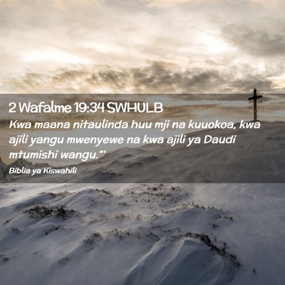 Picture 02 - 2 Wafalme 19:34 SWHULB - Kwa maana nitaulinda huu mji na kuuokoa, kwa - Bible Verse Picture