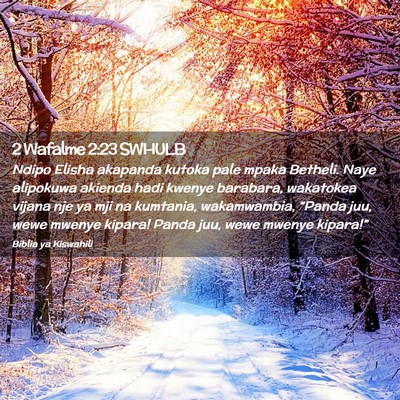 Picture 02 - 2 Wafalme 2:23 SWHULB - Ndipo Elisha akapanda kutoka pale mpaka Betheli. - Bible Verse Picture